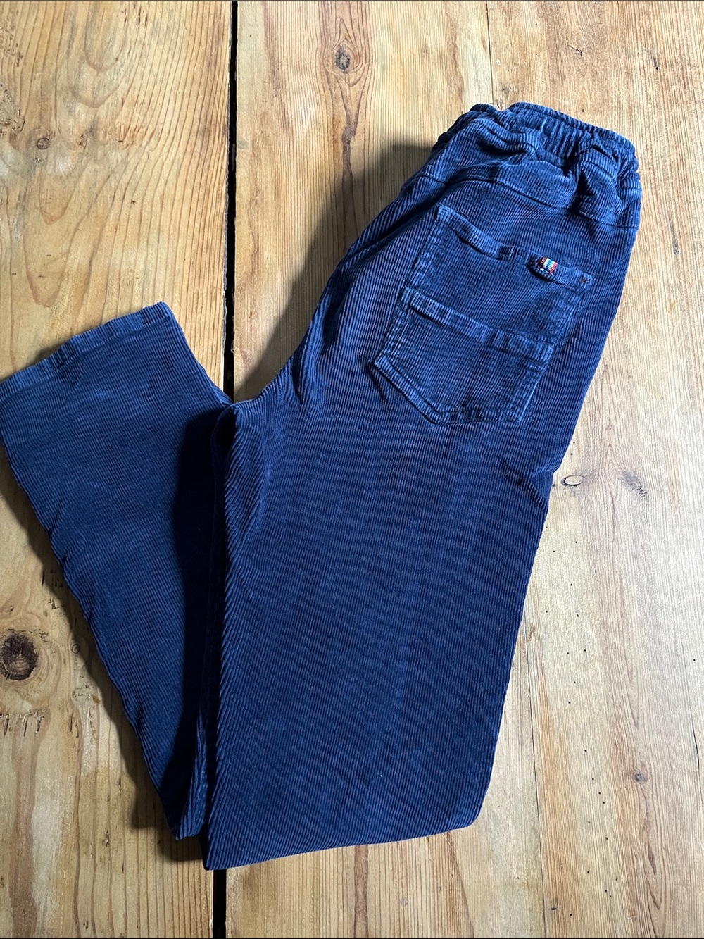 MINI BODEN 12 Navy Blue Corduroy Pants Drawstring Waistband